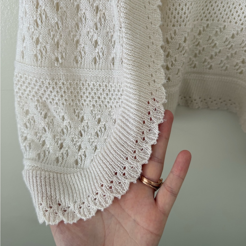 VTG Y2K Fairy Open-Knit Cardigan Faded Glory XXL crochet Shortsleeve Cottagecore - Picture 4 of 6